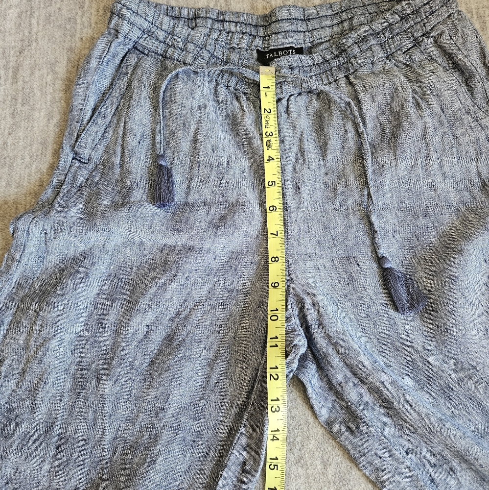 Talbots 100% Linen Pullon Drawstring Stretch Wome… - image 6